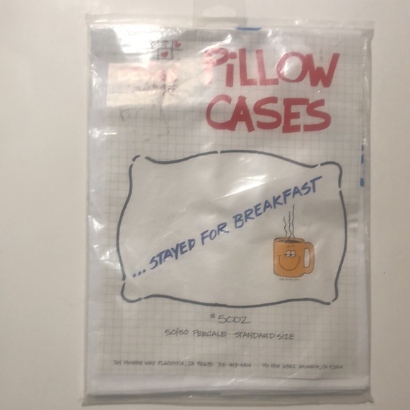 Set of Retro Pillowcases 1986 Wine Glass Coffee Cup Romantic Funny Sayings NWT - Picture 8 of 13